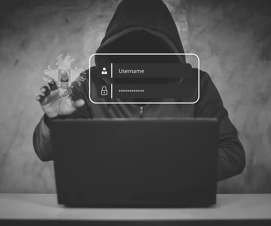 Przestępca wyłudzający dane przez phishing